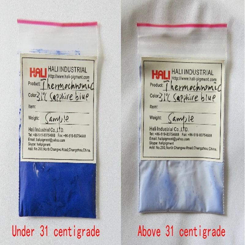 Thermochromic pigment hot sensitive pigment temperature active pigment color:blue activate temperature:13C,17C,31C,45C,62C.