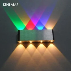 Modern 8W Up Down Led Wall Light AC85-265V High Quality Cuboid Colourful Wall Lamp Shop Bar Restroom Bedroom Reading Decoration