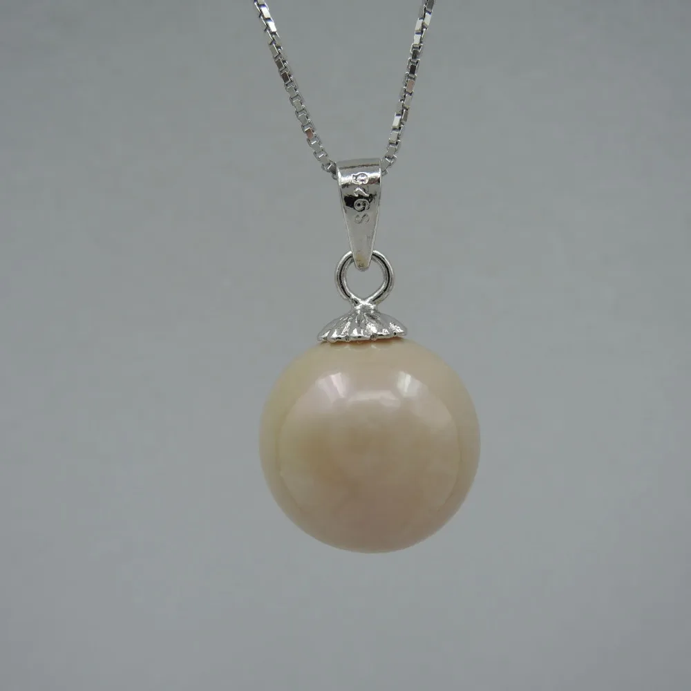 100% nature freshwater round pearl necklace with 925 silver box-chain