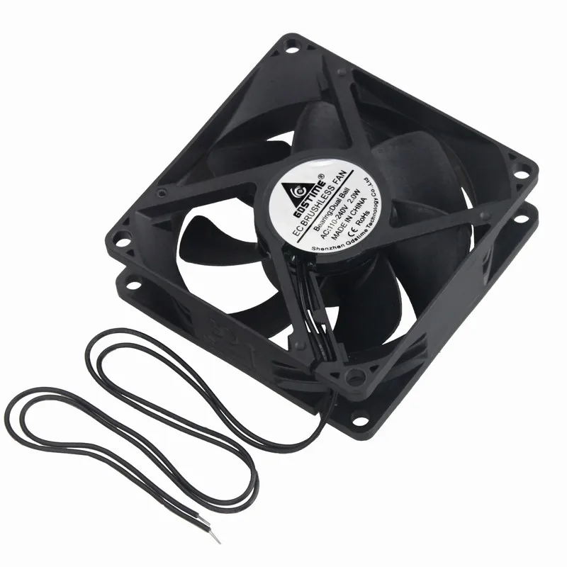 

Gdstime 10 Pcs Ball AC 110V 240V Axial Electric Motor Cooling 80mm x 25mm 8cm 8025 Brushless Ventilation EC Fan 80x80x25mm