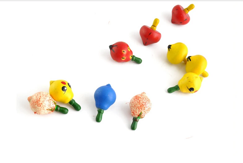 Free shipping New Cute Classic Toys Mini Spinning Wood Tops With Low Price For Sale  50pcs/ a lot LYJ001