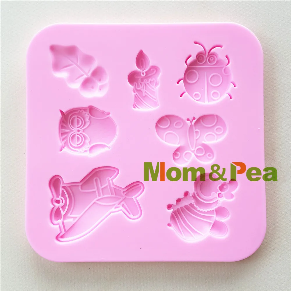 Mom&Pea MP111 Free Shipping Insects Silicone Mold Cake Decoration Fondant Cake 3D Mold Food Grade