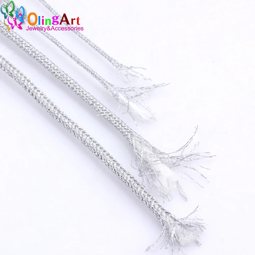 OlingArt 0.8mm/1.0mm/2.0mm/2.4mm Gold Silver Thread Color Line Chinese Knot String Knit Cord Ropes Line Wire DIY Jewelry Making