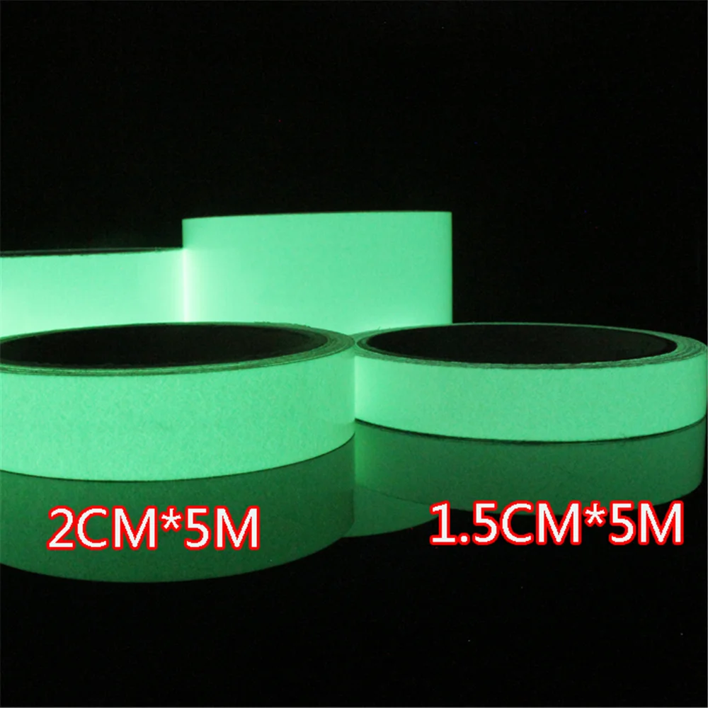 2cm longth 5m Luminous Tape Self-adhesive Warning Tape Night Vision Glow Safety Security