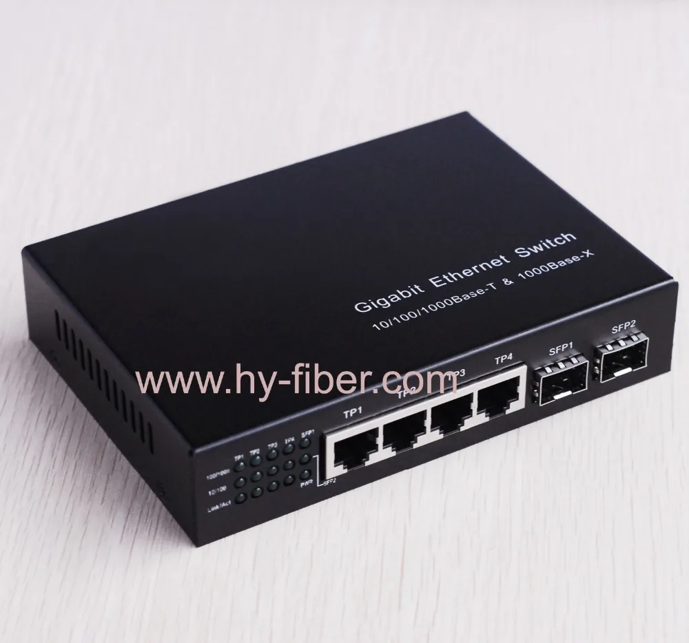 

Gigabit Ethernet Switch without SFP Module, 5 Ports, 10 Mbps, 100 Mbps, 1000Mbps, 2 SFP Port, 4 RJ45 Port