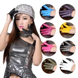 Fashion Sexy Female Night Club Pole Dancing Leather Gloves Women Gothic Punk Rock Show Half Palm Full Finger Fitness Gloves L63