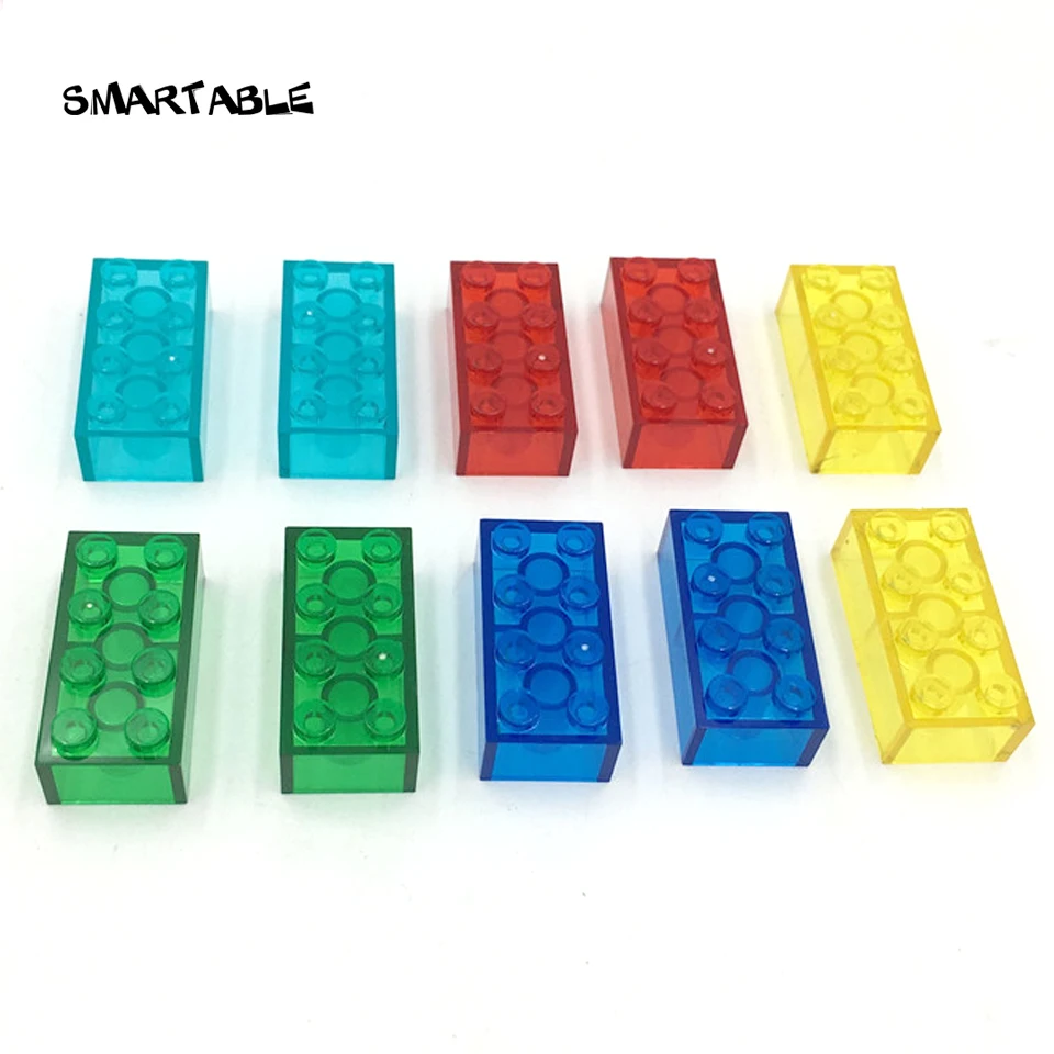 

Smartable Transparent Clear Brick 2x4 Building Blocks Creative Toys For Children STEAM Compatible All Brands 3001 Gift 38pcs/lot