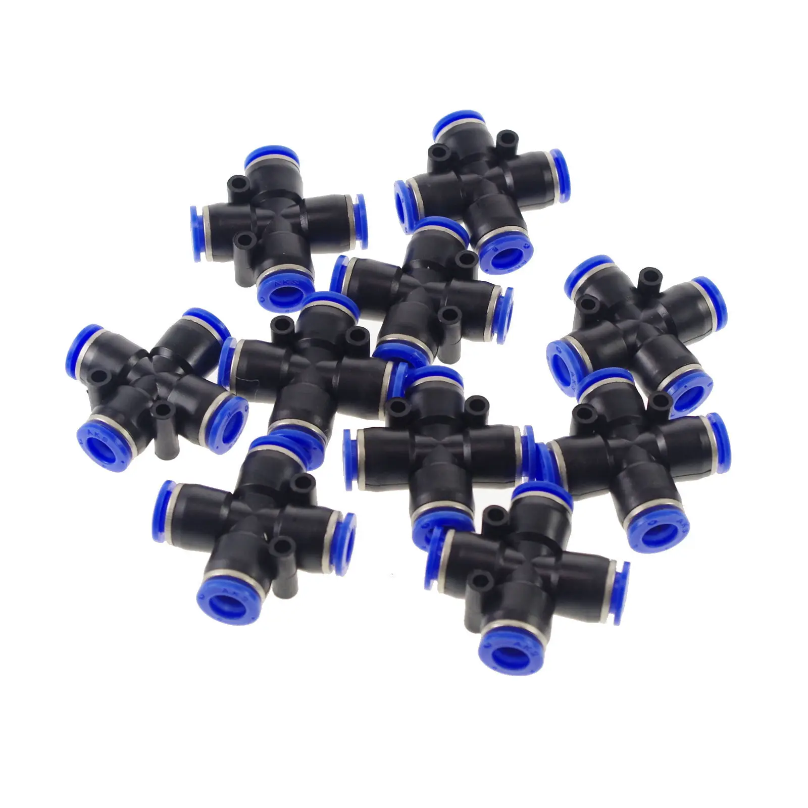 Plastic 8mm equal Cross 4 way push in for Pneumatics Quick Connector