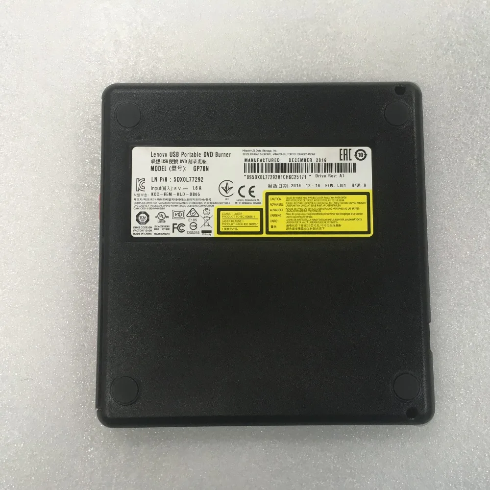 Новый оригинальный Lenovo USB портативный DVD модель горелки: GP70N P/N:5DX0L77292