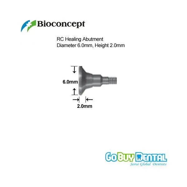 Straumann Compatible RC implant  cap, conical, Diameter 6.0, Height 2 (122060)