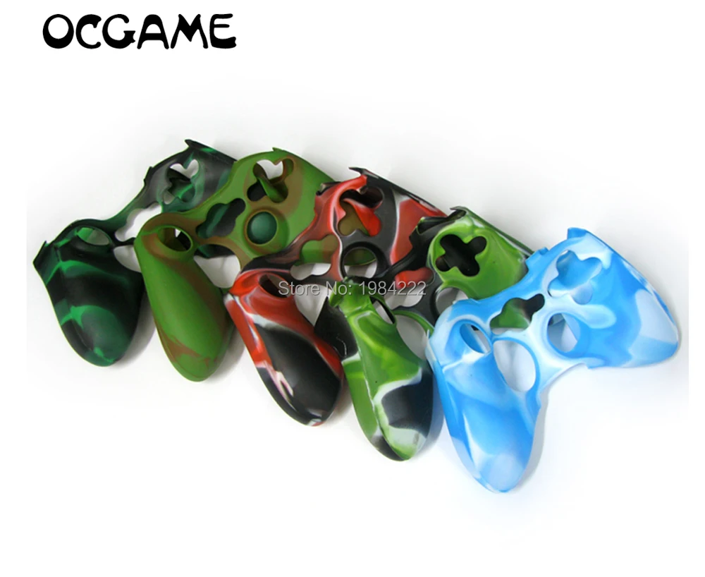 OCGAME multi-color (10 colors )New Replacement Camouflage Silicone Skin Cover Case For xbox360 Xbox 360 Controller