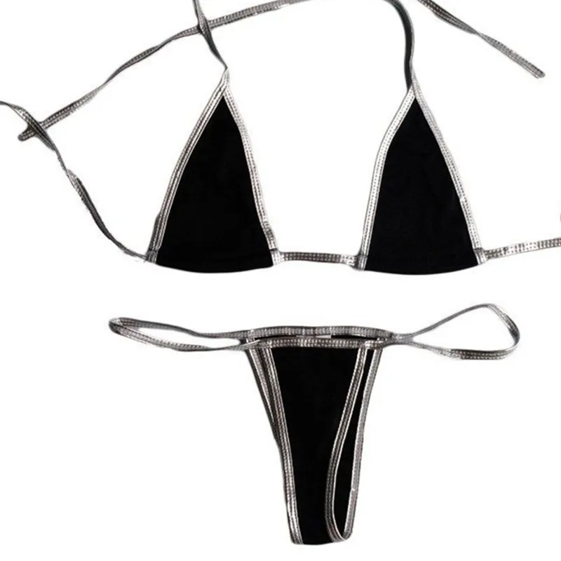 Extreme Sexy Triangle Bikini Set Bandage Brazilian Mini Micro Swimwear Beachwear Women Female Swimsuit Bathingsuit Thongs Tangas