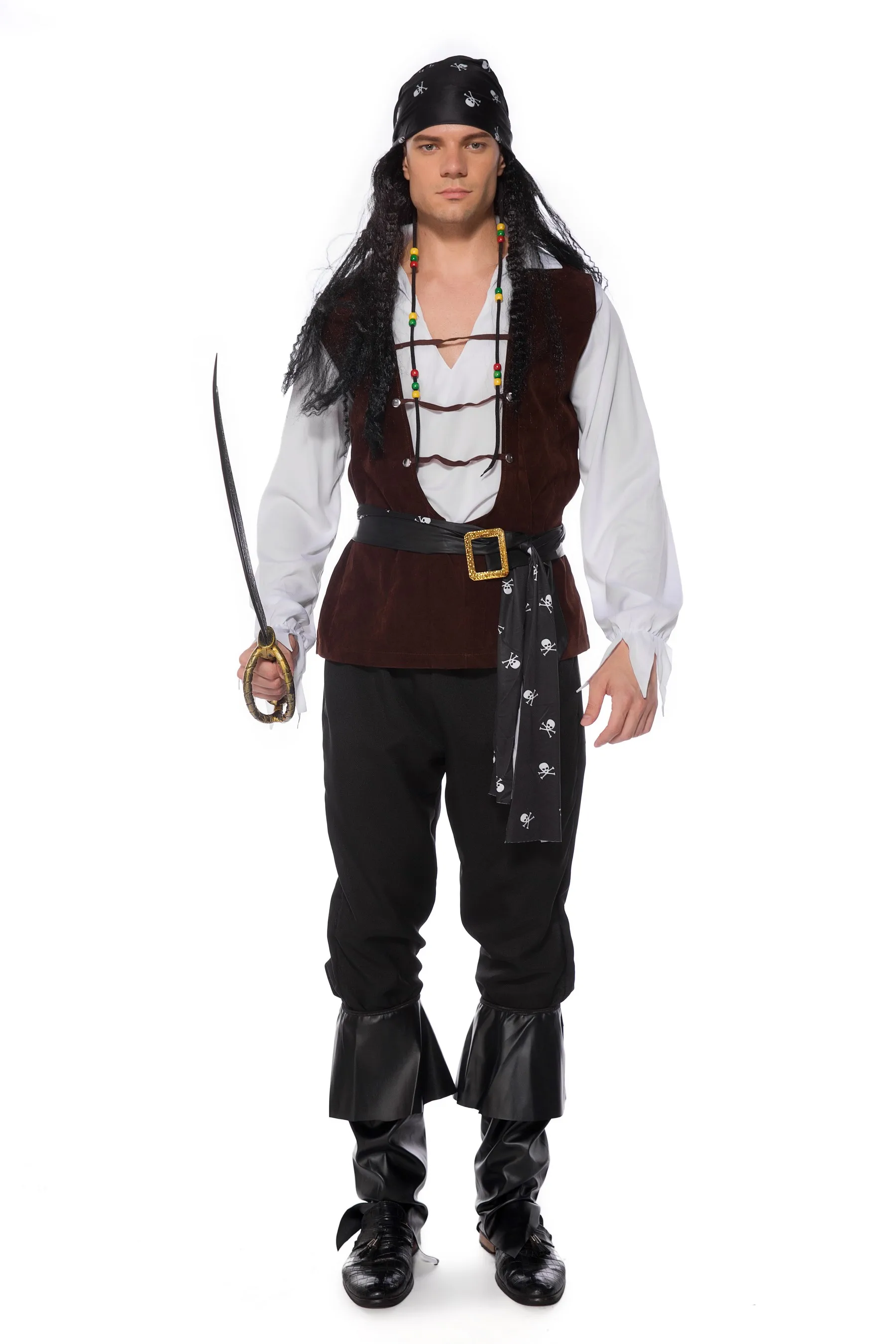 Halloween nuovi uomini costumi da pirata Cosplay carnevale pirata Stage Performance Costume natale abito da festa maschile