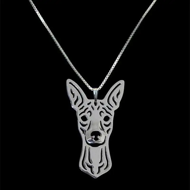 

Women Alloy Dog Shaped Necklaces Miniature Pinscher With Natural Ears Necklaces Drop Shipping Retail
