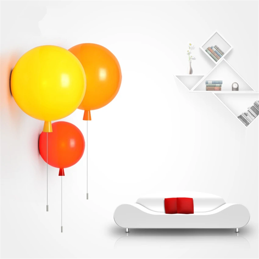 

Children's Room Balloon Wall Lamps Sconces Bedroom Bedside Bar Wall Lights Modern Minimalist Design PVC Shade Decor Fixtures