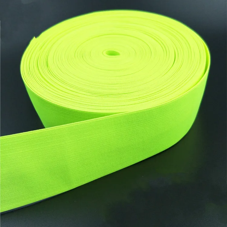 Nuovo elastico da cucito da 5CM largo elastico piatto elastico verde fluorescente alto, elastico in vita, accessorio per indumenti da cucito con