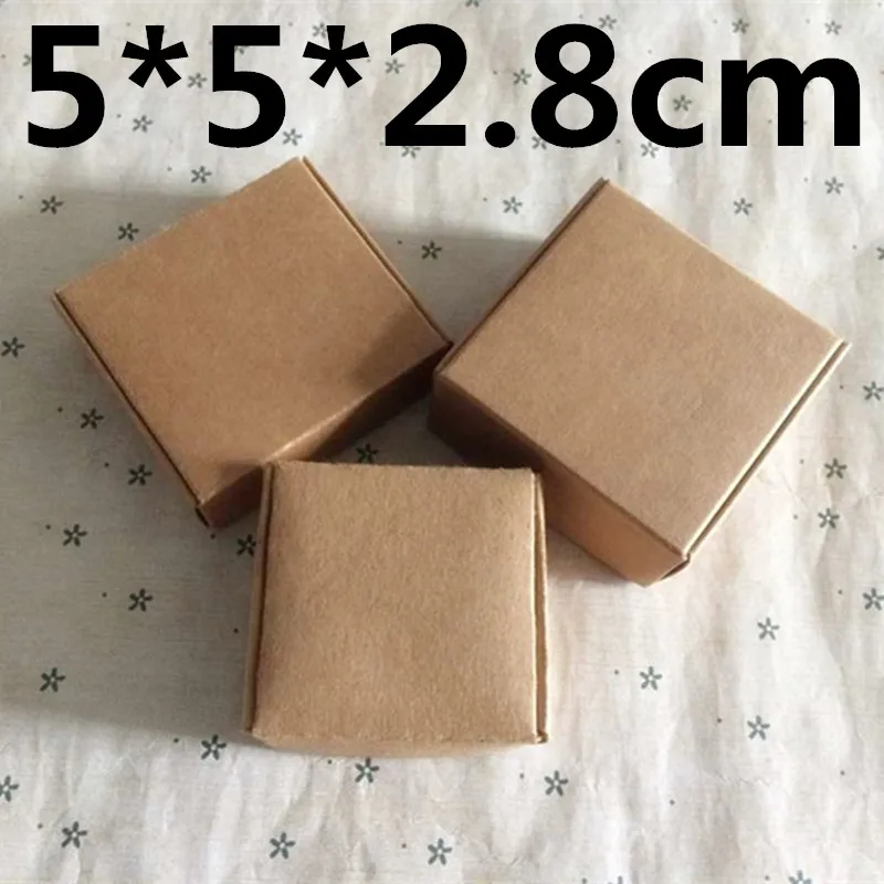 50pcs 5*5*2.8cm Gift Packaging Kraft Paper Box Event Party Wedding Candy Chocolate Bakery Baking Cake DIY Soap Packing