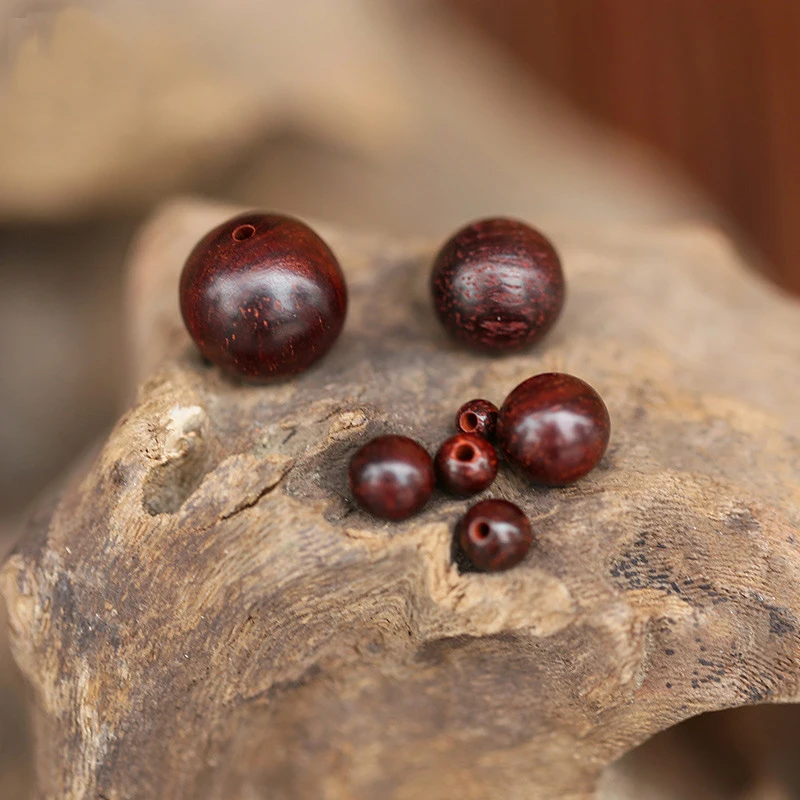 4 6 8 10 mm Natural Grade AAA India Red Sandalwood Round Wooden Loose Mala Beads Bracelet Jewellry Findings DIY Accessories