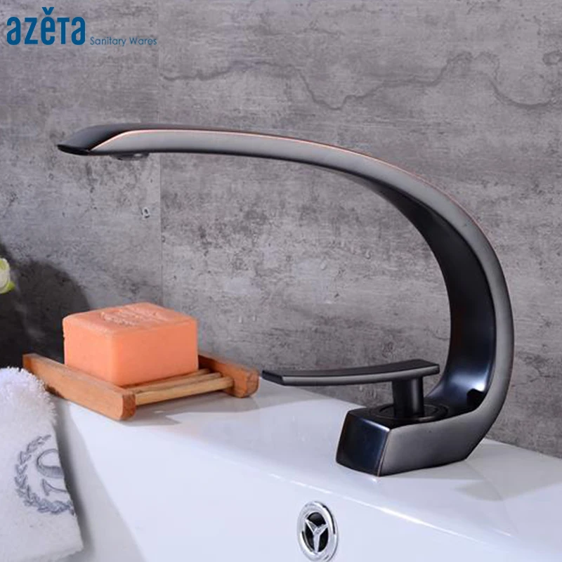 

AZETA Basin Faucets Modern Bathroom Mixer Tap Brass ORB Washbasin Faucet Single Handle Elegant Crane for Bathroom AT3326OB