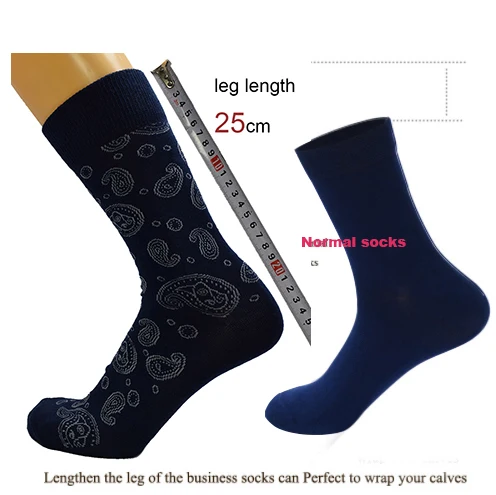 

Fcare 1 pairs 39-43 blue combed mid calf cotton sokken calcetines hombre meias masculino long leg crew men business socks