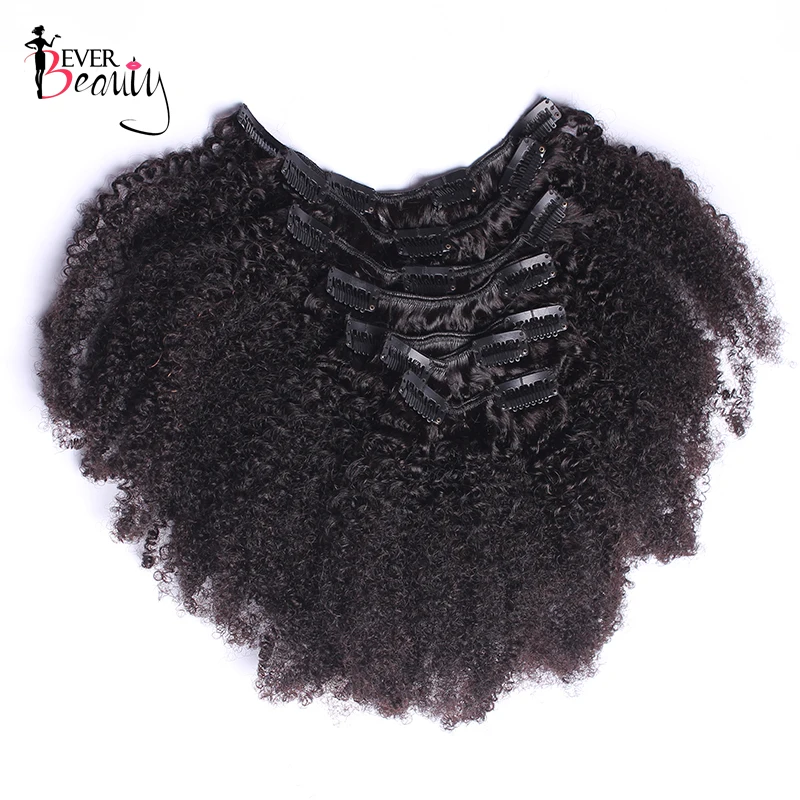 Breite Seite 4B 4C Afro Verworrene Lockige Clip In Menschliches Haar Extensions Für Frauen Mongolischen Haar Extensions Natiral Schwarz Immer schönheit