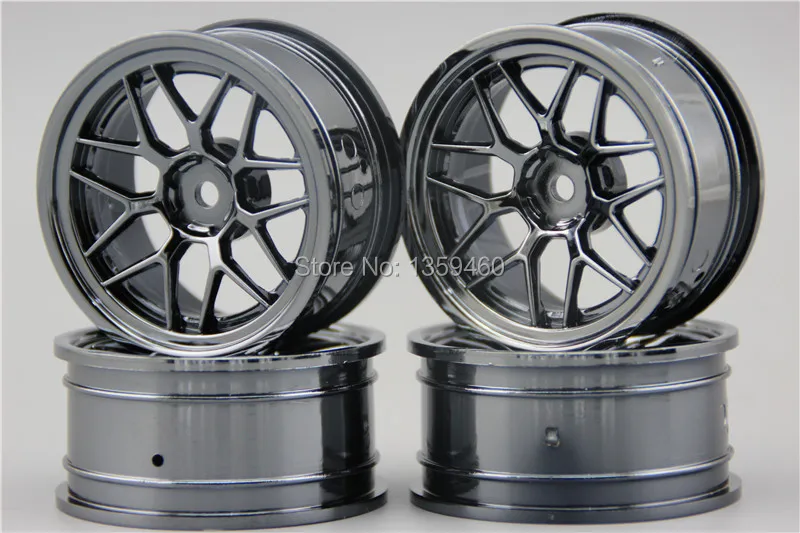 4pcs 1/10 Touring&Drift 15% Reinforced Nylon Wheel Rim  I7YCH (Chrome Gray) 3mm offset  fits for 1:10 Touring&Drift Car