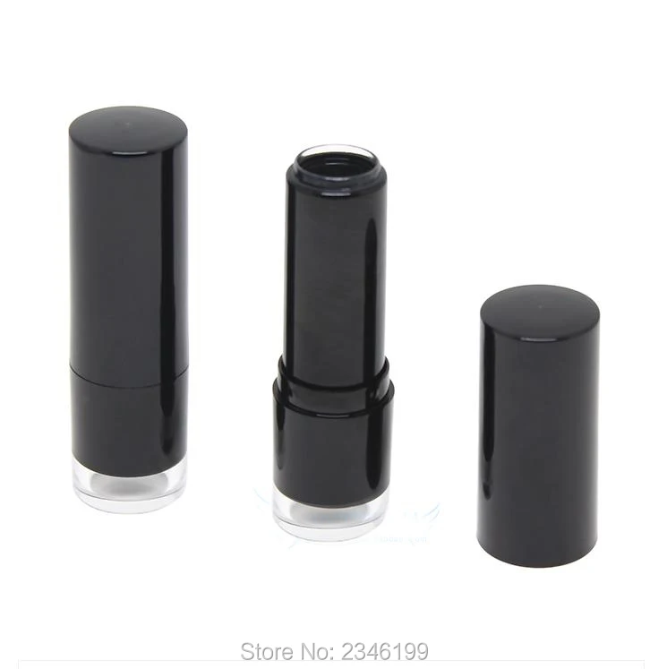 50pcs/lot 12.1mm Black Empty Lipstick Tube, DIY Lip Makeup Cosmetic Container, Round Lip Balm Pakkaging Tube,Lipstick Subpackage