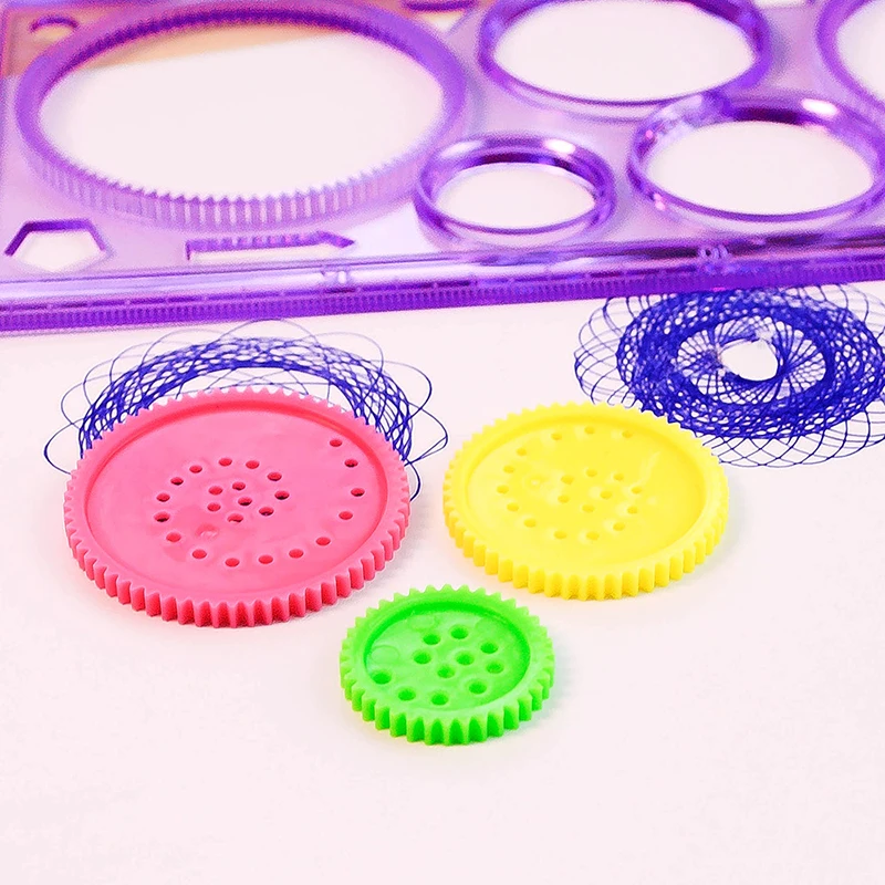 Painting Multi-function Interesting Puzzle Spirograph Children Drawing Plastic Ruler  Children Learning Art Tool Spirograph Geom