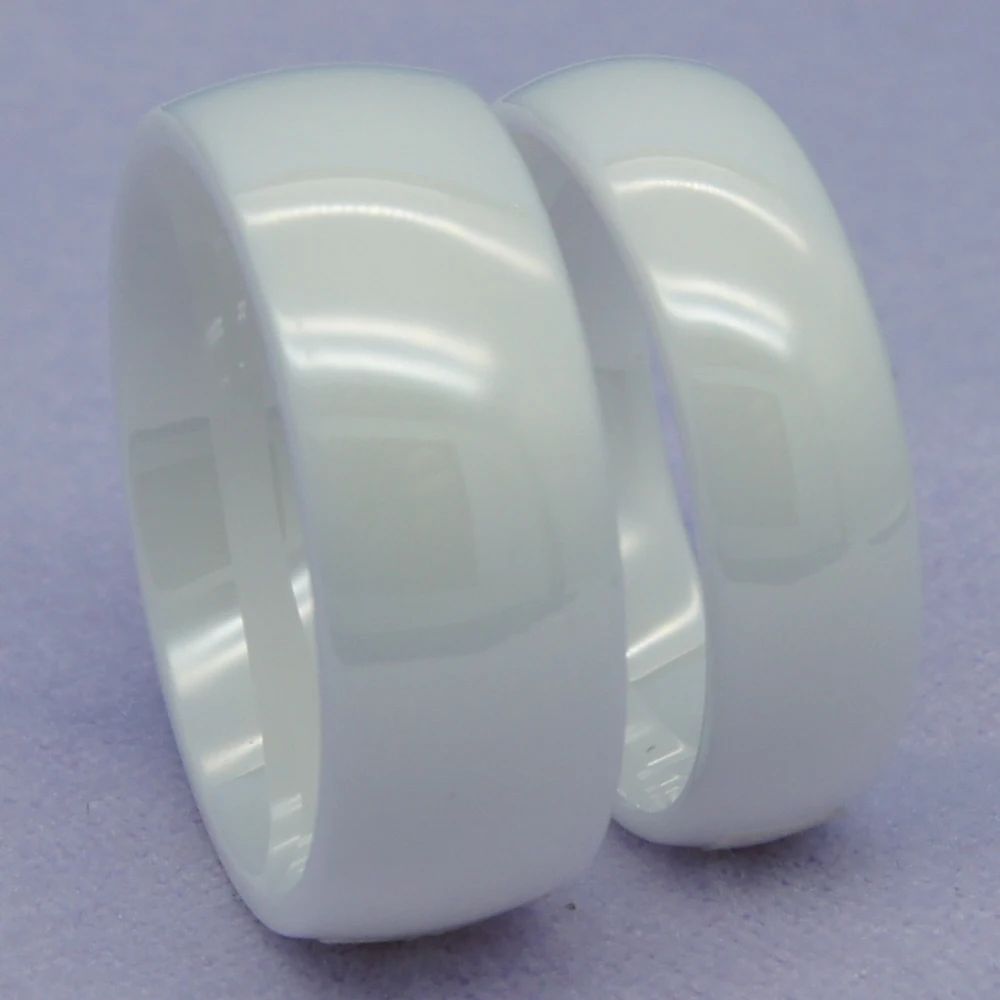 6mm classic white hi-tech scratch proof ceramic ring