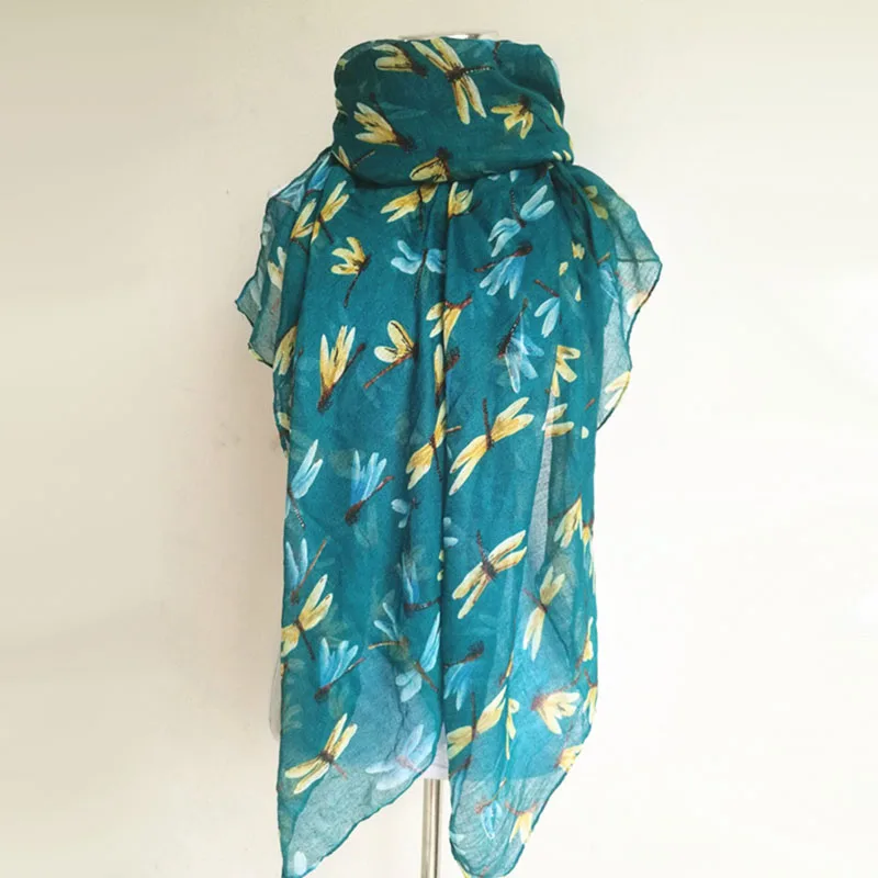 New arrival fashion animal print dragonfly scarf for women ladies scarves Pashmina women scarves