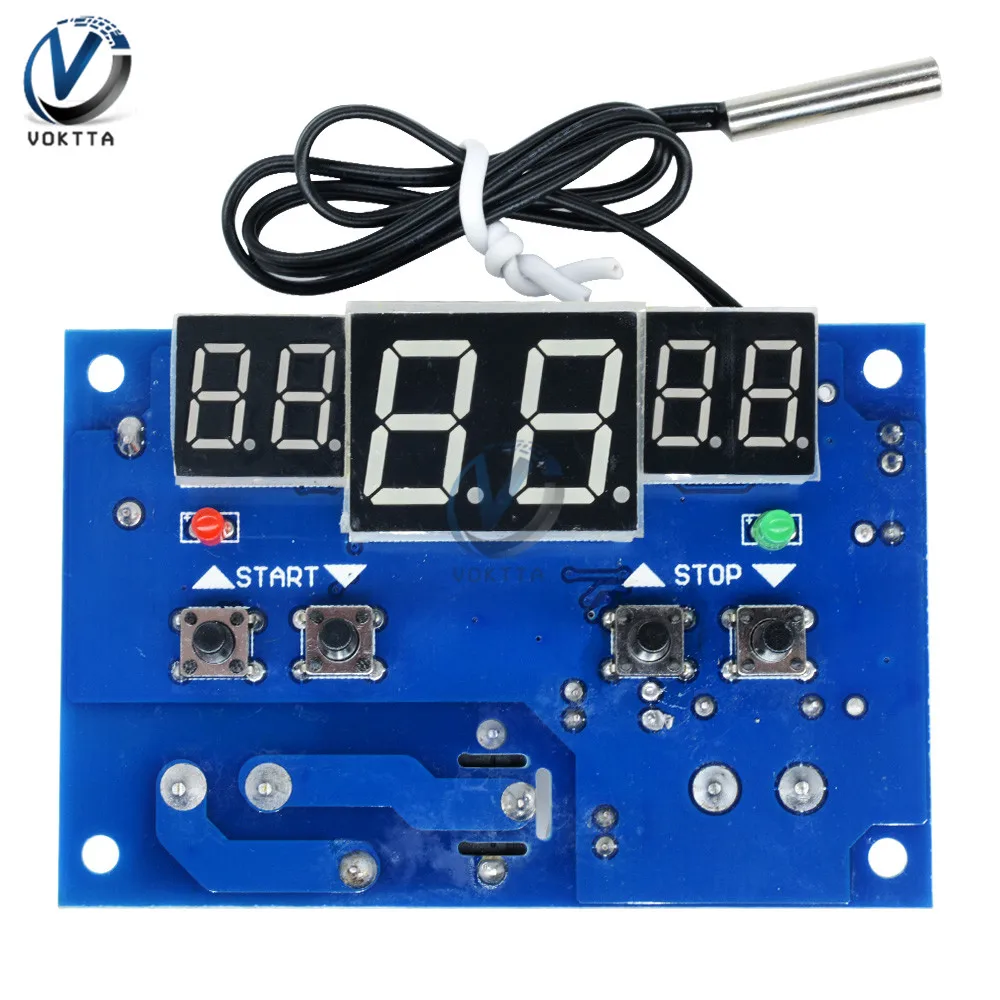 W1401 DC12V 24V Digital display Thermostat Intelligent Temperature Controller Termometro Meter With NTC Sensor for Incubator