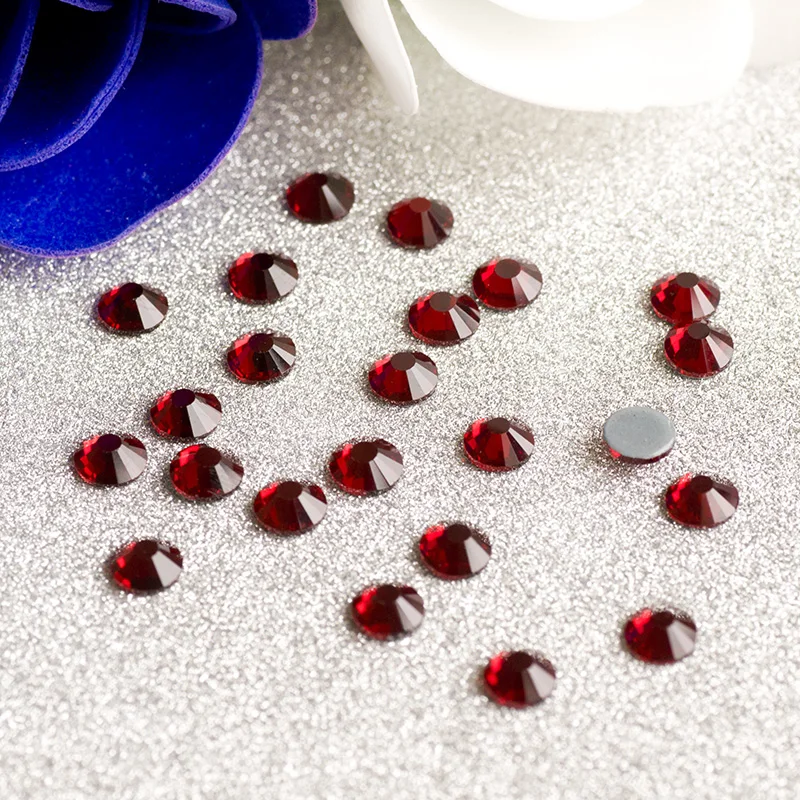 YANRUO 2058HF Hot Fix Dark Siam Glass Rhinestone Strass Heat Iron Clothes DIY Bridal Jewelry