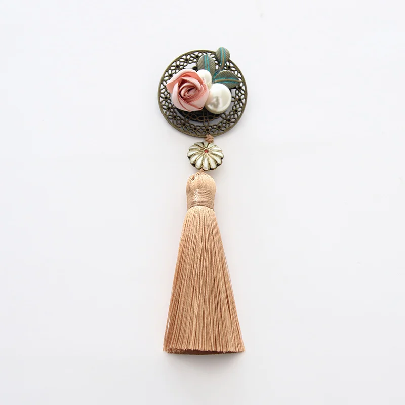 Chinese style with cheongsam Hanfu rose cloisonne retro fringed brooch smashing pendant accessories