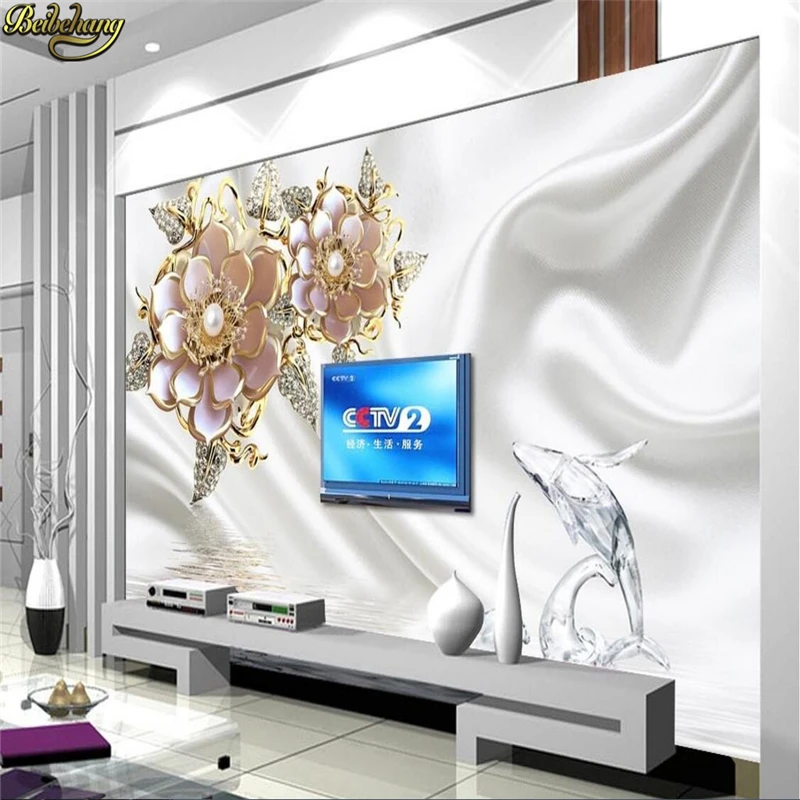 

beibehang Custom Photo Wallpaper Mural 3d Jewel Dolphin TV Background Wall wall papers home decor papel de parede infantil