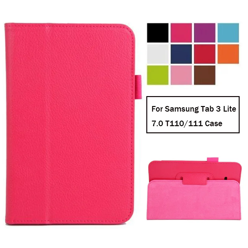 Tablet Flip case For Samsung Galaxy Tab 3 Lite 7.0 T110 T111 T113NU T116 PU leather protective Stand cover for samsung TAB E 7.0