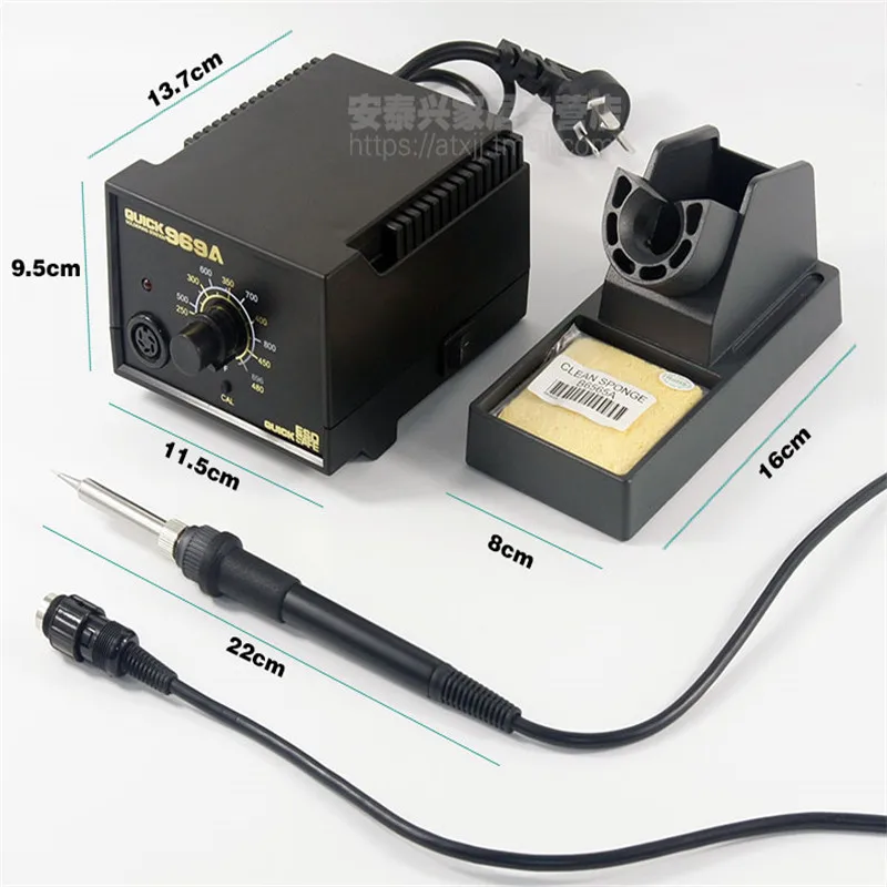 220V Original QUICK 969A Constant Temperature 60W Electronic Soldering Iron SMD Rework Station