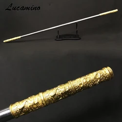 Stainless Steel Monkey King Staff Carving Dragon, Golden Cudgel, Sun WuKong Weapon, Journey to the West, Performance Practice