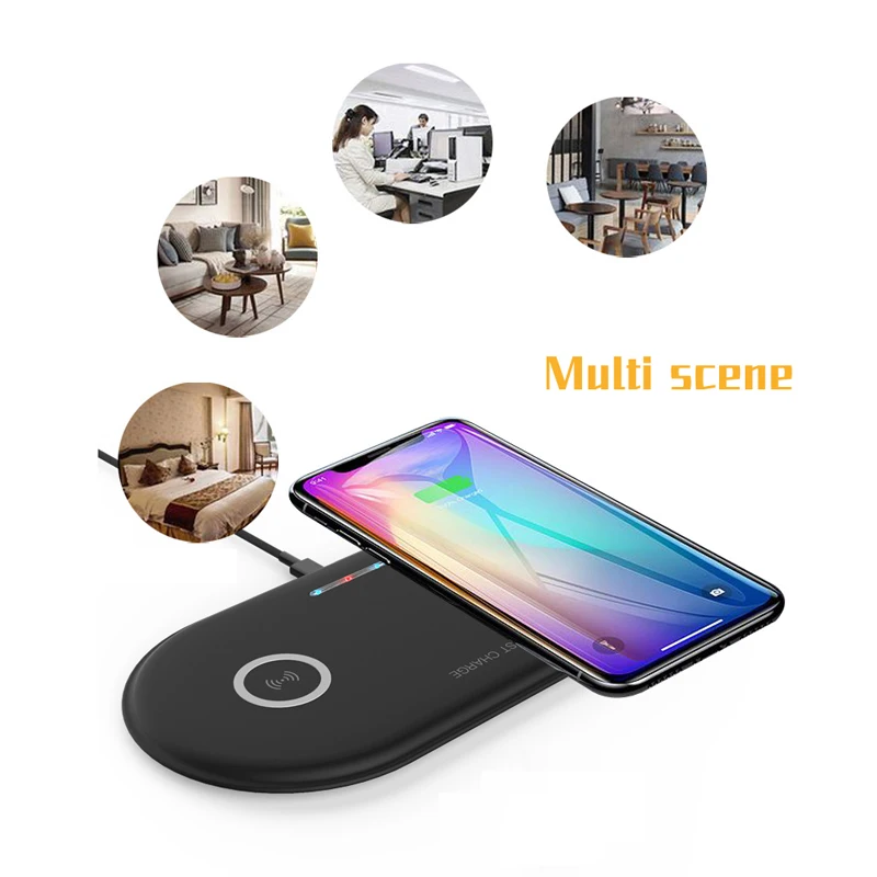 20W Dual QI Wireless Charger Base for HUAWEI XIAOM IPhone 13 11 12 Pro Max XS XR Samsung S21 S20 S10 S9 Note 20 10 Charging Dock