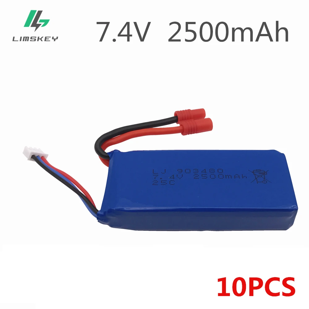 

10pcs/lot 7.4V 2500mAh Lipo Battery Syma X8C X8W X8G Quadrocopter 7.4 V 2500 mAh high capacity Li-po battery Banana 2S 903480