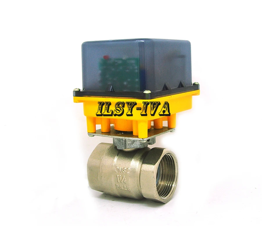 

Two way brass G1 1/4" motorized ball valve,DN32 DC12V/24V fixed-type electric ball valve
