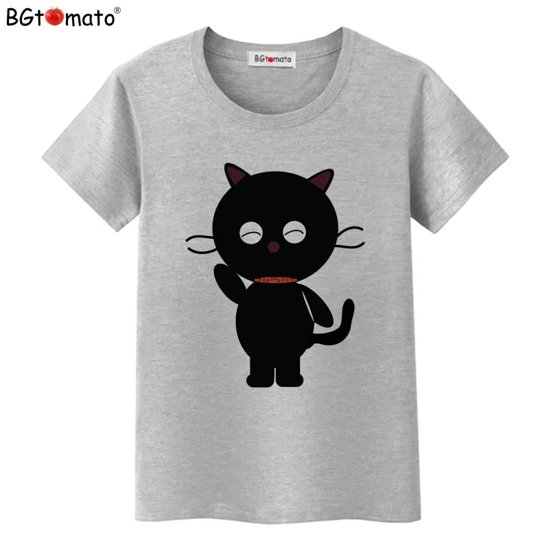 BGtomato Hot sale black cat funny T-shirts Summer cool tops Brand good quality lovely kawaii Tees women