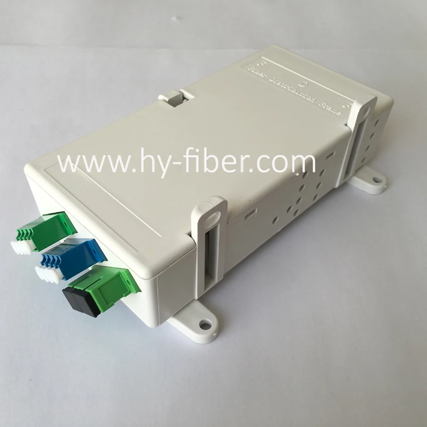 6 Fiber FTTH Terminal Box, Distribution Box, Mini Box, Wall Outlet, Fix SC, Duplex, LC Quad Adapter