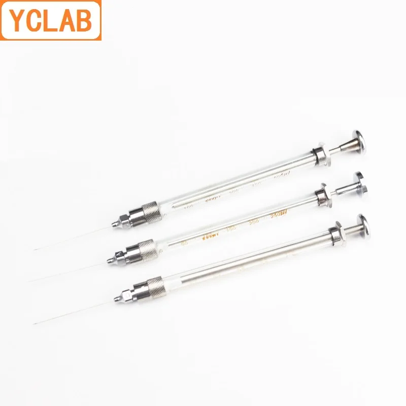 YCLAB Micro Injector 25/50/100/250/500/1000/2500/10000uL Glass Syringe Luer Replaceable Locking Head Lab Chemistry Equipment