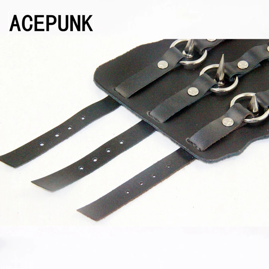 2020 New Punk Cool Thick Cow Leather Bracelet Wrist Band Super Star Spike Bracelets & Bangles Pulseira Masculina Bileklik