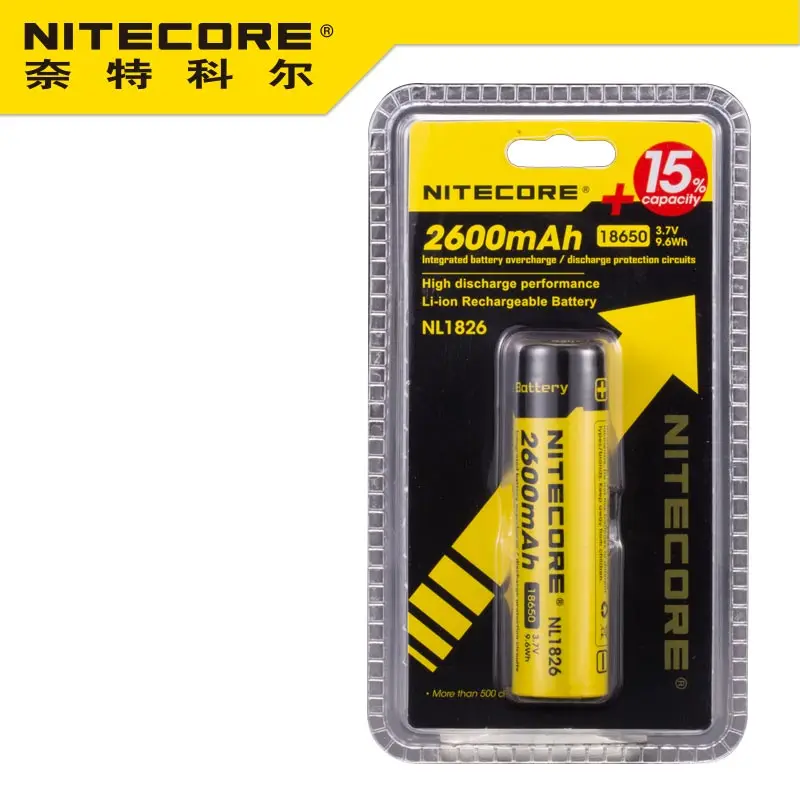 Nitecore NL1826 2600mAh 18650 3.7V Rechargeable Li-ion battery (NL1826)