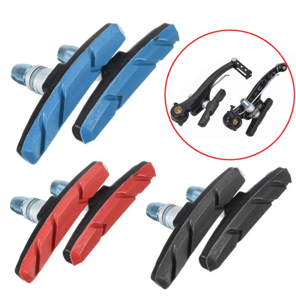 One Pair Mountain Road Bike Brake pads MTB Bicycle Braking V-Brake Holder Shoes Rubber Blocks Durable Cycling Accessories 2510