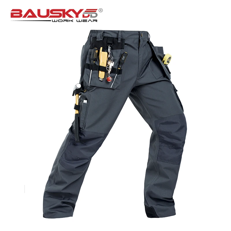 Working Clothes Construction Pants Craftsman\'s Work Pants For Men Construction Black Workwear Pants Cotton Workshop Uniforms