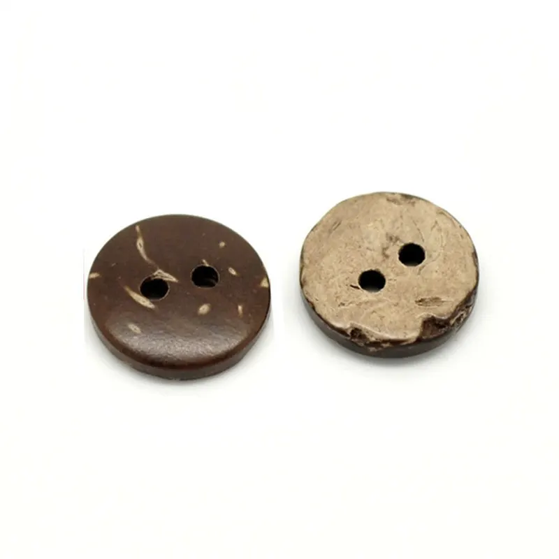 50Pcs 15mm Brown Coconut Shell 2 Holes Sewing Buttons Scrapbooking , Scrapbooking Crafts , 7NK246