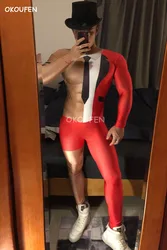 Bar nightclub male Ds 3D fake muscle unilateral suit Mid-Autumn Festival National Day Chinese style party costume