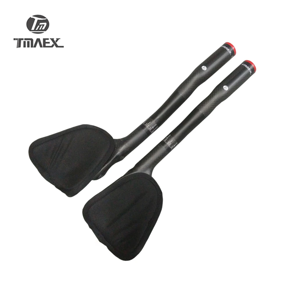 TMAEX- Bicycle Rest Handlebar, Road Bike TT Handlebar, Trial Race, Full 3K Carbon Fiber Handlebar, Extended Parts, 320g per Pair